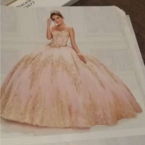 MORILEE BALLGOWN BLUSH PINK/GOLD (DRESS ONLY) - Picture 4 of 6